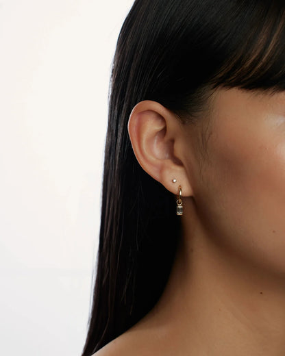 Plain gold huggies 14mm