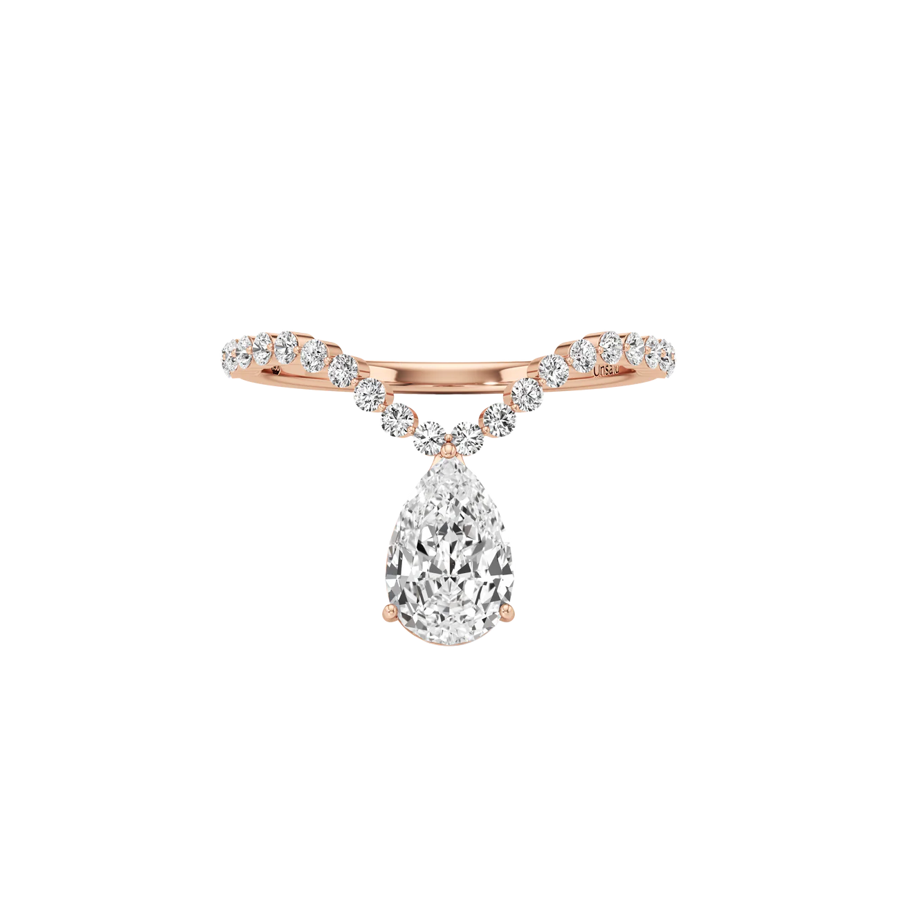 Tear curve diamond ring