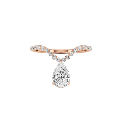 Tear curve diamond ring