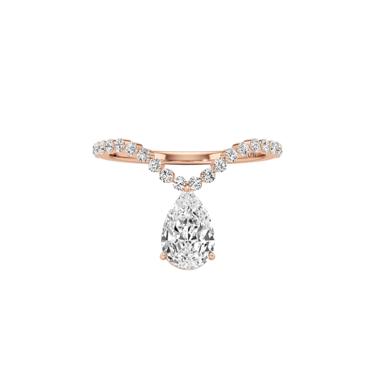 Tear curve diamond ring