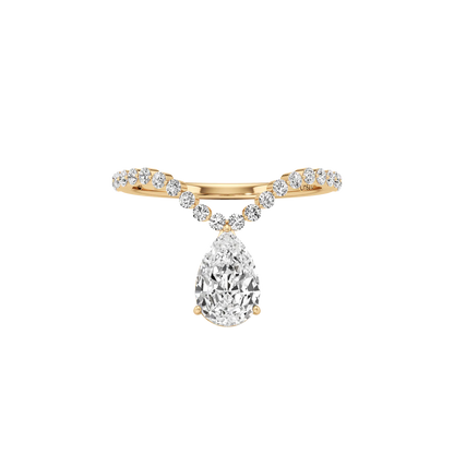 Tear curve diamond ring