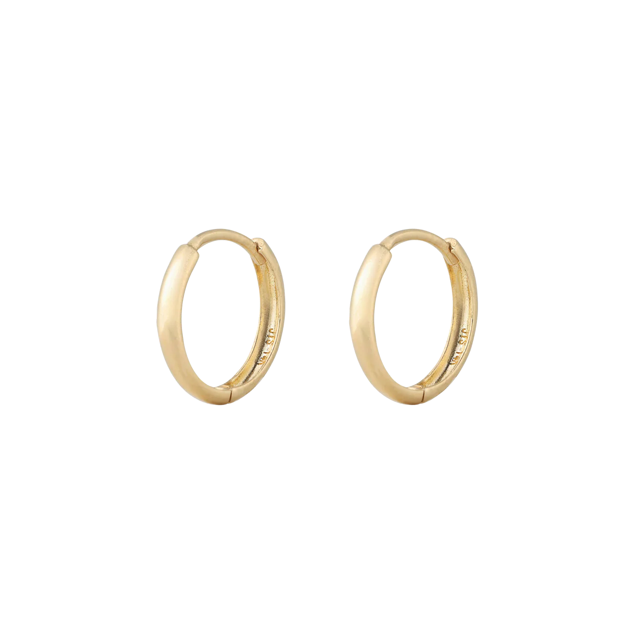 Plain gold huggies 14mm