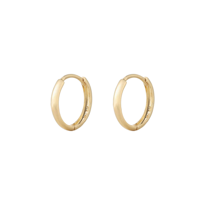 Plain gold huggies 14mm
