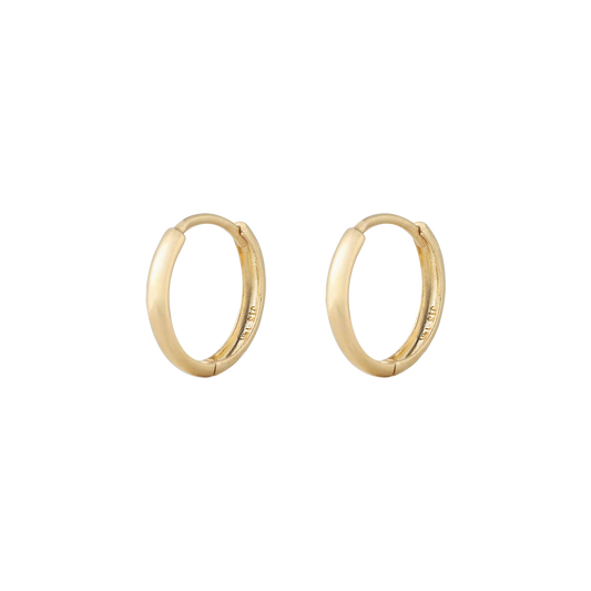 Plain gold huggies 14mm